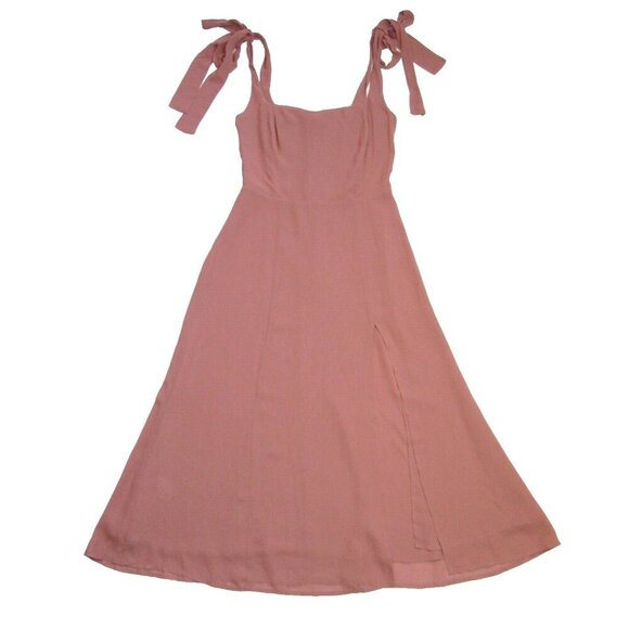 NWT Reformation Twilight in Praline Side Slit Georgette Midi Tank Dress 4